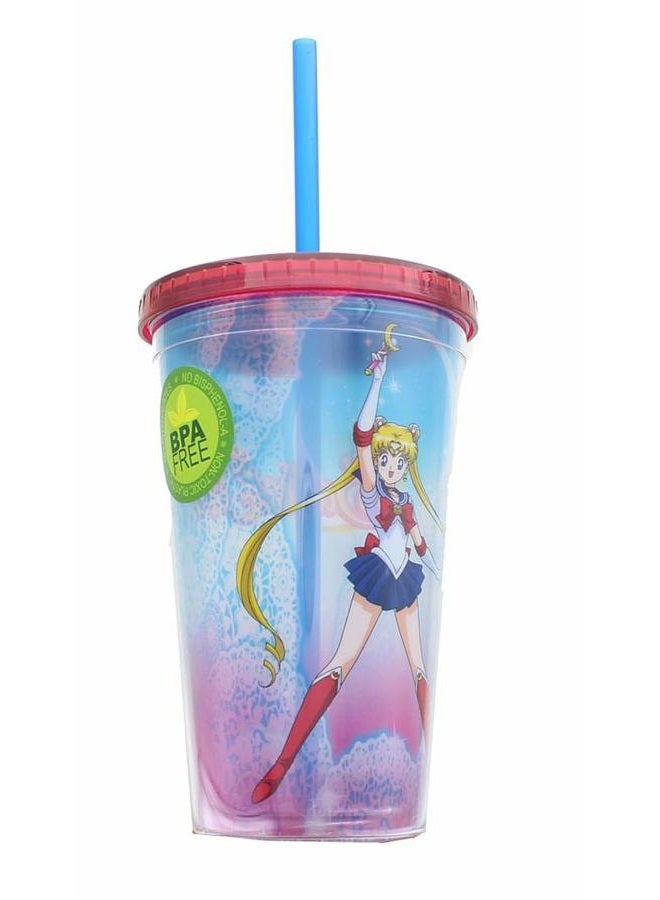 JUST FUNKY Sailor Moon Lace 16oz Carnival Cup w/ Lid & Straw - Image 3