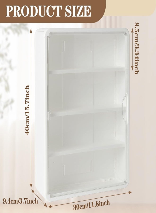 YCQDDA 4-Tiers Clear Display Case for Figures, Wall-Mounted Display Box with Adjustable Shelves, Dustproof Display Cabinet Organizer for Mini Figures, Blind Box Toys and Collectibles (White) - Image 2