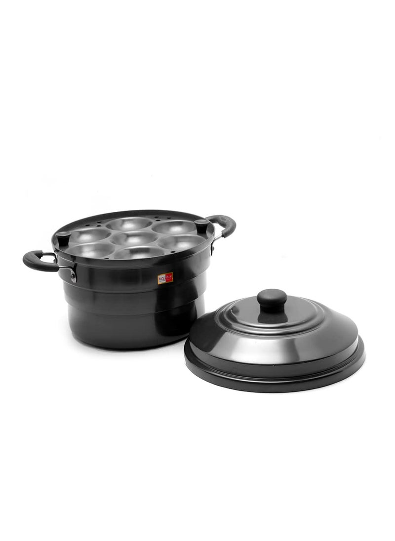 KCL KCL Hard Anodised Aluminium Idli Maker/Non-Whistling Traditional Idli Cooker/Idlipot, Cooking 16 Idli Size 36, Black Color. Idli steamer works on gas and induction stove.  - Image 3