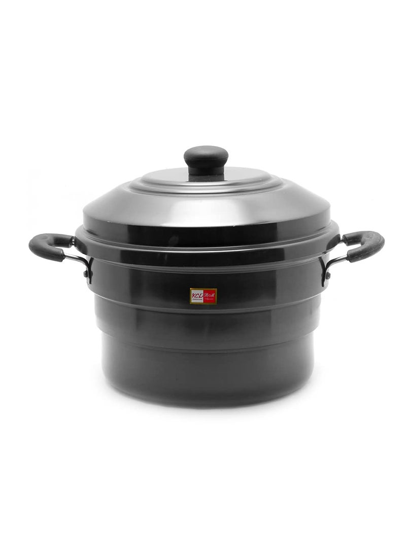 KCL KCL Hard Anodised Aluminium Idli Maker/Non-Whistling Traditional Idli Cooker/Idlipot, Cooking 16 Idli Size 36, Black Color. Idli steamer works on gas and induction stove.  - Image 2