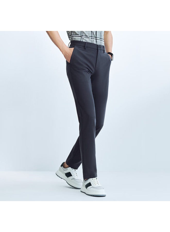 Saint Angelo Saint o Textured Stretch Casual Pants For Men Business Commuting Daily Workwear Etd241011s Volcano Gray 35 - Image 1