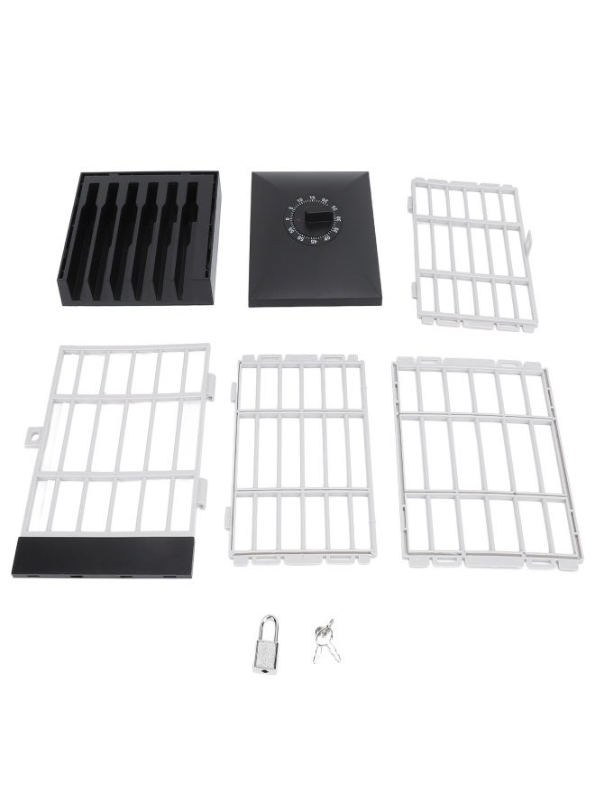 Mobile Phone Jail with Timer Cell Phones Prison Lock Up Safe Smartphone Stand Holder Classroom Home Table Office Storage Gadget Black and Grey - Image 1