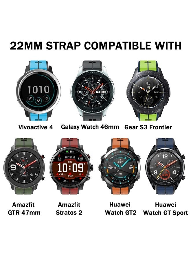 ISABAKE Quick Release Silicone Band 22mm Replacement for Garmin Vivoactive 4,Garmin Venu 2, Samsung Gear S3 Frontier, Galaxy Watch 46mm/Watch 3 45mm, Fossil Gen 5, Amazfit GTR 2, 2e,Ticwatch Pro 3 - Image 2