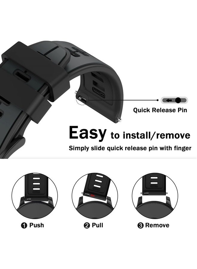 ISABAKE Quick Release Silicone Band 22mm Replacement for Garmin Vivoactive 4,Garmin Venu 2, Samsung Gear S3 Frontier, Galaxy Watch 46mm/Watch 3 45mm, Fossil Gen 5, Amazfit GTR 2, 2e,Ticwatch Pro 3 - Image 4