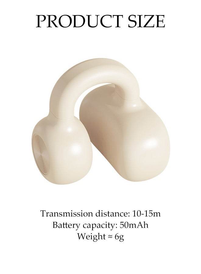 DUNISO Open Ear Headphone，Clip-on Single-ear Non-in-ear Wireless Bluetooth Headset,Ergonomic Bone Conducting Wireless Earphone,for Running/Cycling/Fitness/Daily，Skin Color - Image 2