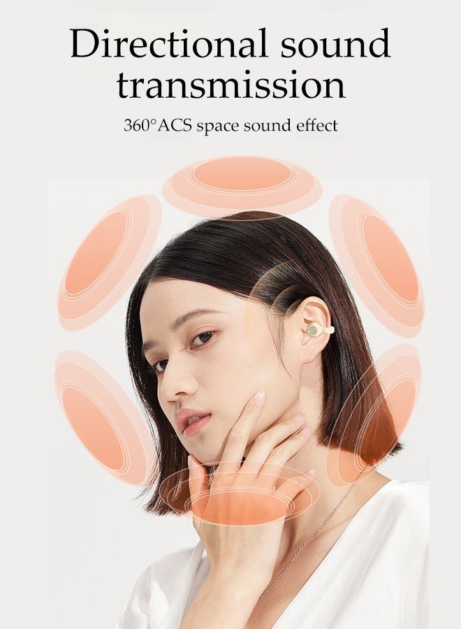 DUNISO Open Ear Headphone，Clip-on Single-ear Non-in-ear Wireless Bluetooth Headset,Ergonomic Bone Conducting Wireless Earphone,for Running/Cycling/Fitness/Daily，Skin Color - Image 4