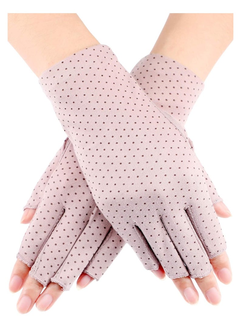 MahMir MahMir® UV Protection Driving Gloves Fingerless Gloves Non Slip Summer Outdoor Gloves for Women and Girls (Purple)  - Image 1