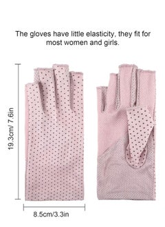 MahMir MahMir® UV Protection Driving Gloves Fingerless Gloves Non Slip Summer Outdoor Gloves for Women and Girls (Purple)  - Image 2