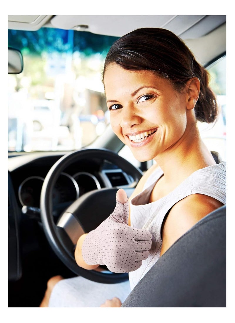 MahMir MahMir® UV Protection Driving Gloves Fingerless Gloves Non Slip Summer Outdoor Gloves for Women and Girls (Purple)  - Image 5