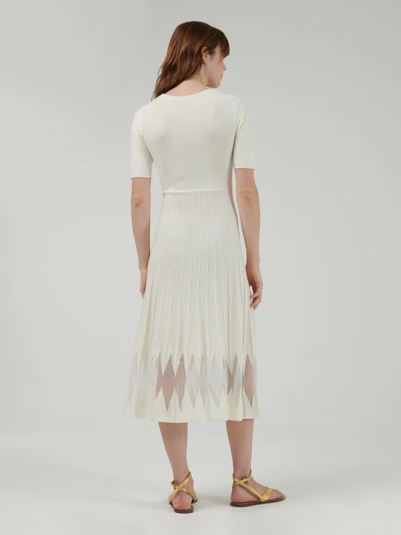 leem Pleated Hem Midi Dress