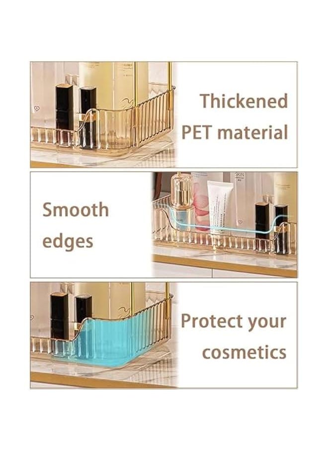 HOOKOR Makeup Organizer, 3-Tier Skincare Organizer Countertop, Customizable, Jewelry Holder, for Vanity, Bedroom, Bathroom (Gold)  - Image 3