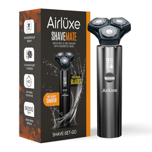 Airluxe ShaveMate Electric Shaver for men use with or without foam Rechargeable Beard Razor Machine for Clean Shaving Professional Grooming 1 year replacement warranty - Image 1