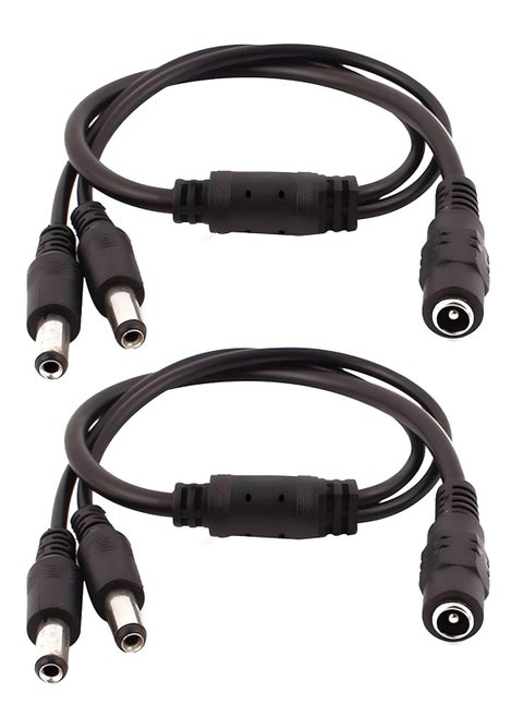 XIKKART 2 Port Splitter Cable CCTV Security Camera Dc 12V Power Supply Adapter Cable Consumer Electronics Home Surveillance Security Cameras 1To2