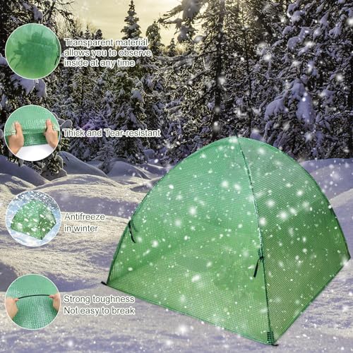 Emsiok Plant Tent Outdoor Winter Shrub Cover Green Frost Tents Plant Covers Freeze Protection Tent Waterproof Plant Frost Protector Plant Guard Cover to Protect Plants Vegetable from Animals, 37X37X27Inch - Image 4