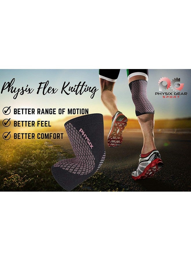 Physix Gear Sport PHYSIX GEAR Knee Support Brace - Premium Recovery & Compression Sleeve for Meniscus Tear, ACL, MCL Running & Arthritis - Best Neoprene Stabilizer Wrap for Crossfit, Squats & Workouts (Single Pink S) - Image 4