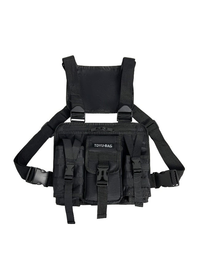 كيفية حقيبة صدر تكتيكية للرجال، حقيبة صدر على طراز هونج كونج من INS، حقيبة ظهر رياضية خارجية، حقيبة صدر للعمل - Image 1