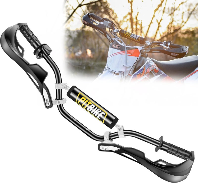 RUTU Black Dirtbike Handlebar Guard Kit with Grips and Throttle Clamp - Image 1