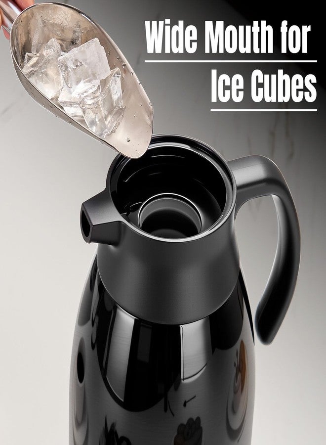 PARACITY إبريق قهوة حراري من باراسيتي ببطانة من الفولاذ المقاوم للصدأ، أباريق قهوة للحفاظ على المشروبات ساخنة، إبريق قهوة معزول بتفريغ الهواء بجدار مزدوج للقهوة والشاي، للمنزل والمكتب (2، 56 أونصة) - Image 3