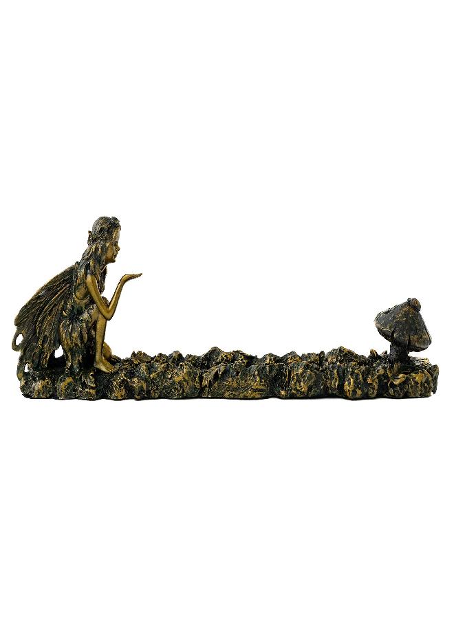 Top Collection Fairy and Mushroom Incense Holder-Hand Painted Mythical Creature with Bronze Finish Look - 10-Inch Collectible Figurine - Image 2