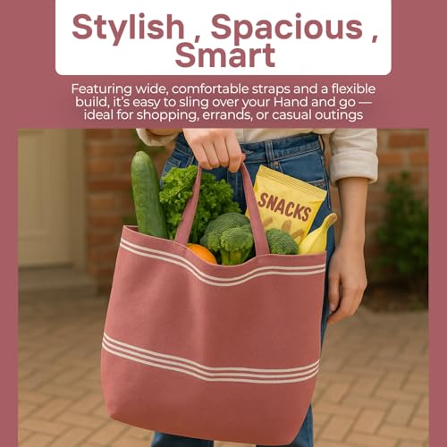 Värde Laundry Bag with Handle Pack of 1 | Foldable Clothes Laundry Bag | Also Works as Carry Bag | Lightweight & Durable | Perfect for College, Travel, and Daily Use | Light Mauve - Image 4