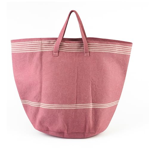 Värde Laundry Bag with Handle Pack of 1 | Foldable Clothes Laundry Bag | Also Works as Carry Bag | Lightweight & Durable | Perfect for College, Travel, and Daily Use | Light Mauve - Image 1