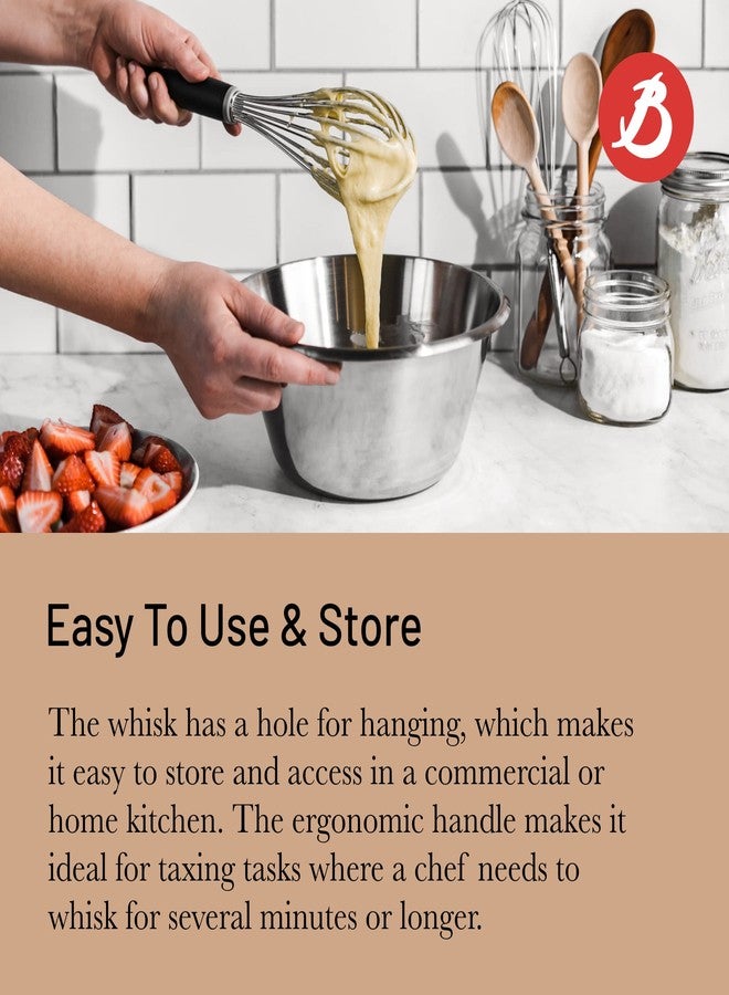 de Buyer GOMA Universal Whisk - 8” - Ideal for Whisking Eggs, Sauces & Emulsions - Designed for Heavy, Frequent Use - Ergonomic & No-Slip Grip - Dishwasher Safe - Image 4