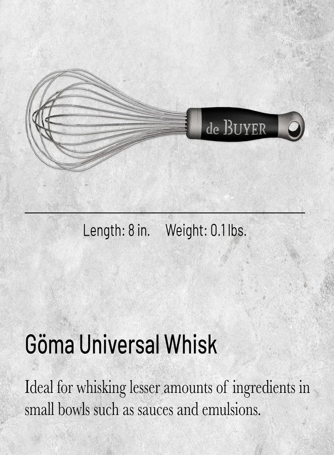 de Buyer GOMA Universal Whisk - 8” - Ideal for Whisking Eggs, Sauces & Emulsions - Designed for Heavy, Frequent Use - Ergonomic & No-Slip Grip - Dishwasher Safe - Image 2