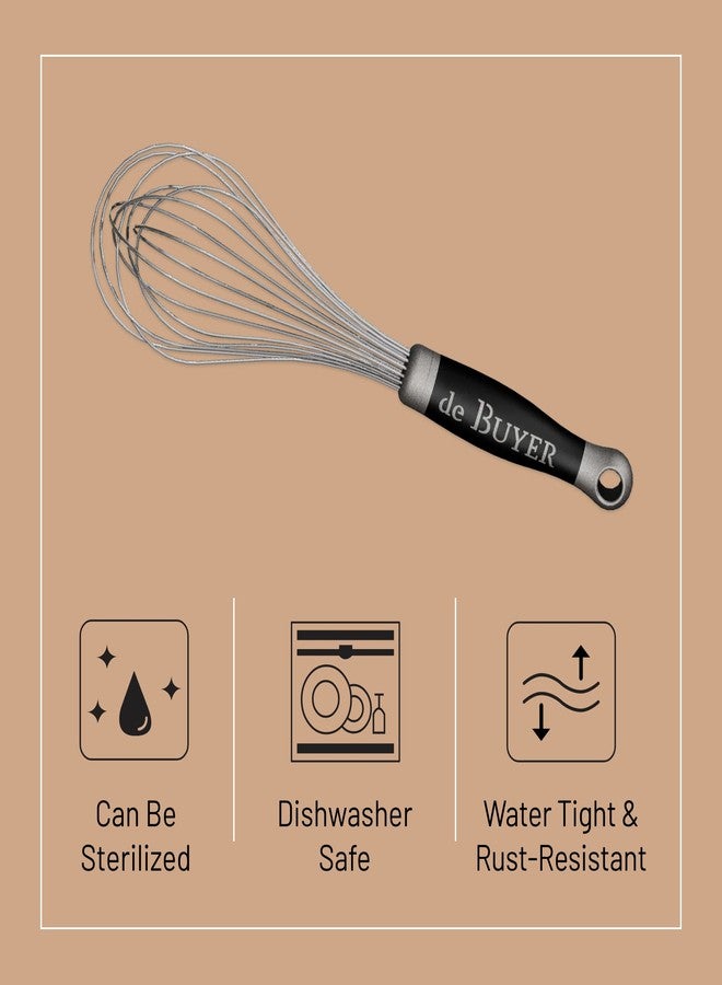 de Buyer GOMA Universal Whisk - 8” - Ideal for Whisking Eggs, Sauces & Emulsions - Designed for Heavy, Frequent Use - Ergonomic & No-Slip Grip - Dishwasher Safe - Image 3