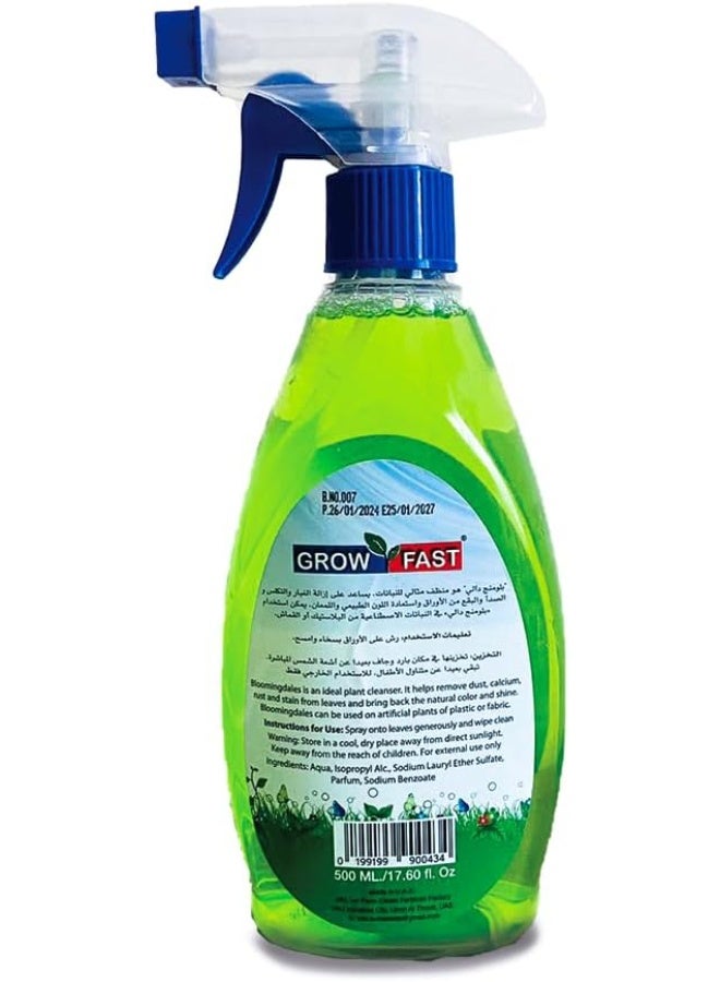 GROW FAST Organic Leaf Spray Cleanser Blooming dales (500 ml) Natural Indoor Plant Leaves ShineSpray for houseplants Indoor and Outdoor Fresh Leaf Shining Spray For Home & Office Use - Image 2