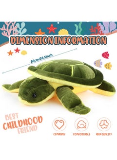 Civaner Turtle Stuffed Animals Sea Turtle Plush, Giant Stuffed Turtle, Plush Pillow Toys, Tortoise Plush Toys Doll For Birthday Christmas Thanksgiving Day Halloween(33 Inches)  - Image 3
