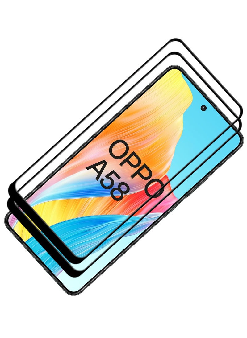 ACLIX 2 Pieces Antistatic ESD Dustproof Premium Quality High Definition Tempered Glass Screen Protector Designed For Oppo A58 4G - Image 1