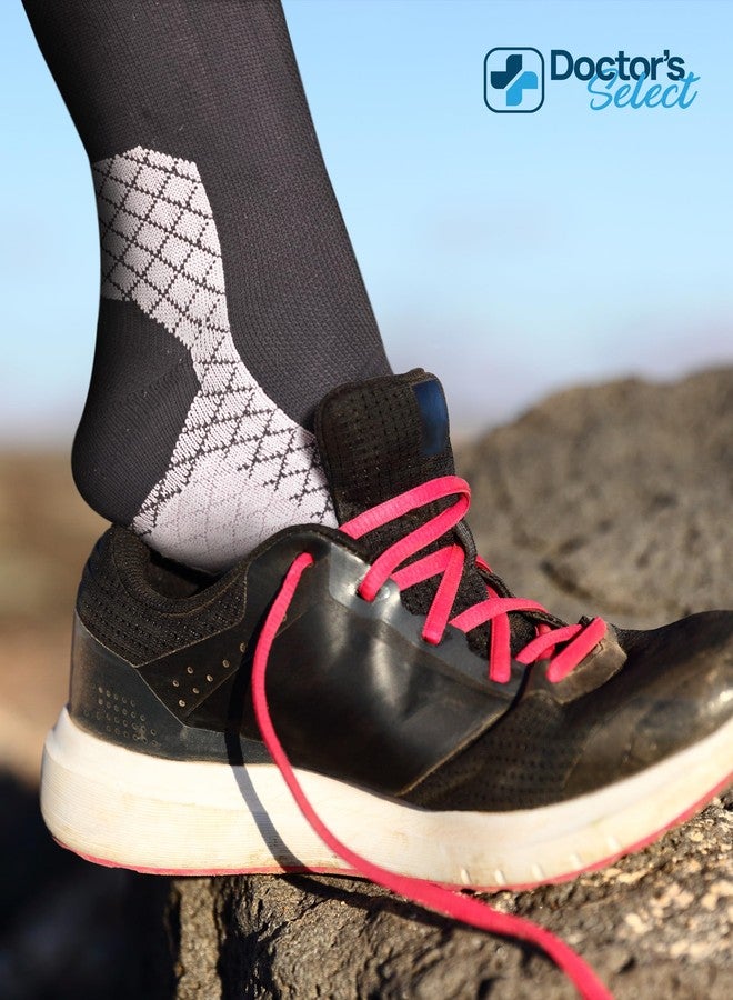 Doctor's Select Plantar Fasciitis Socks - 2 Pairs | Compression Crew Socks Men | Plantar Fasciitis Compression | Arch Support | Black - Image 5
