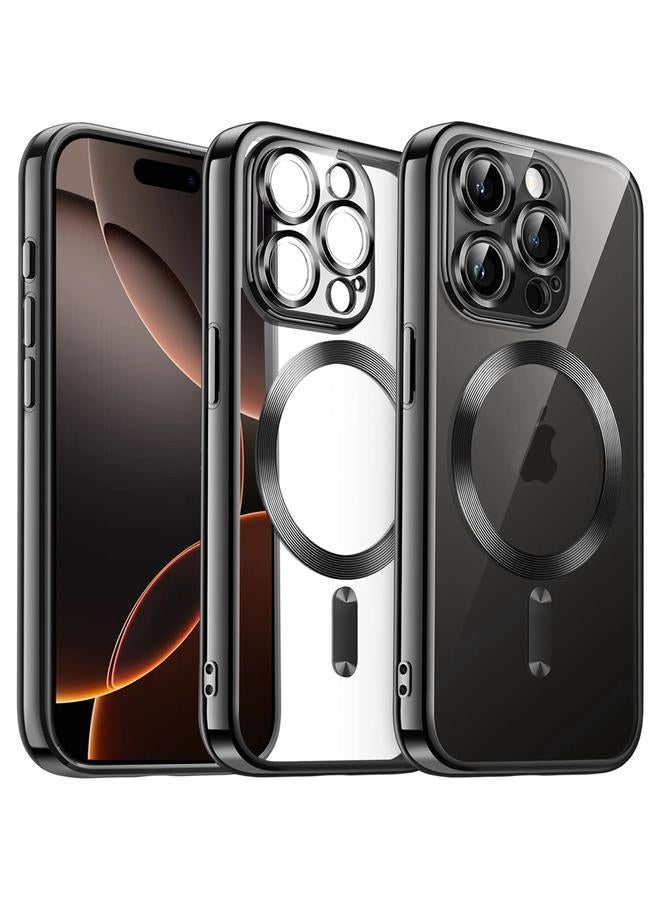 S-TOP Case For iPhone 16 Pro Max Transparent Electroplated Magsafe Magnetic TPU Phone Case - Image 1