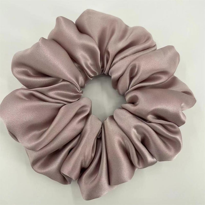 Generic 22mm Pure Silk Scrunchies Cloud Pillow Design Lotus Pink