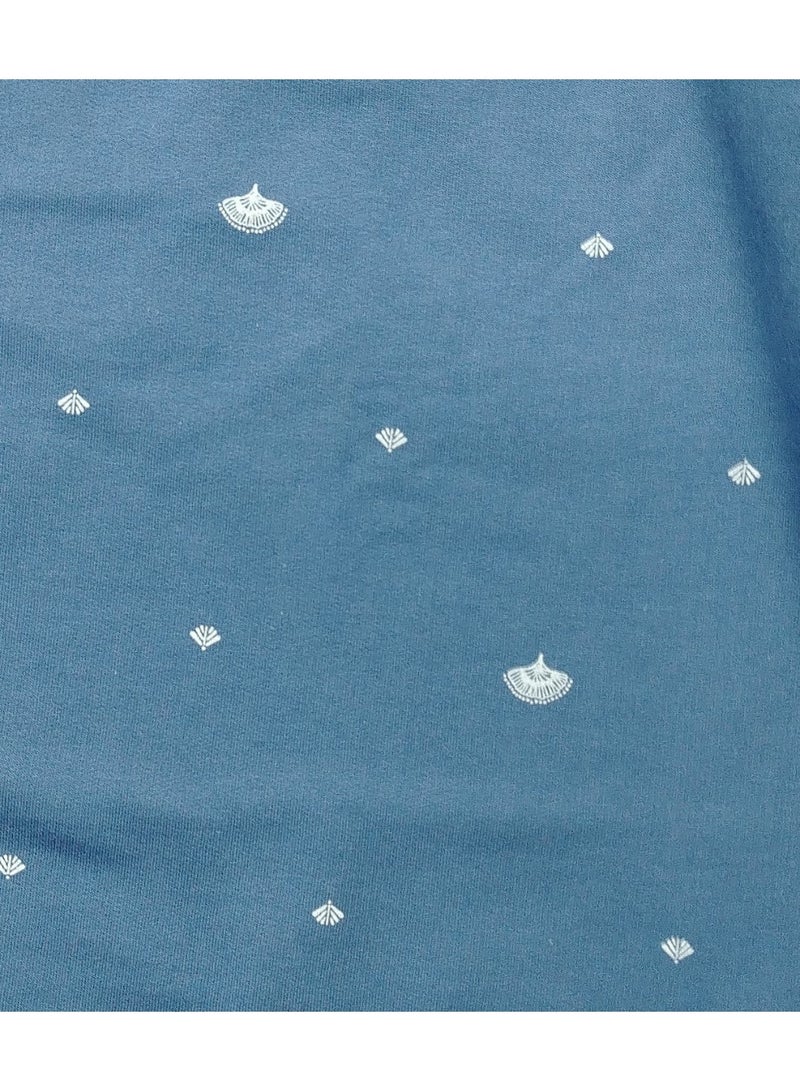 Jet Women’s Long Winter Nightgown – Soft Milton Fabric-Blue - Image 2