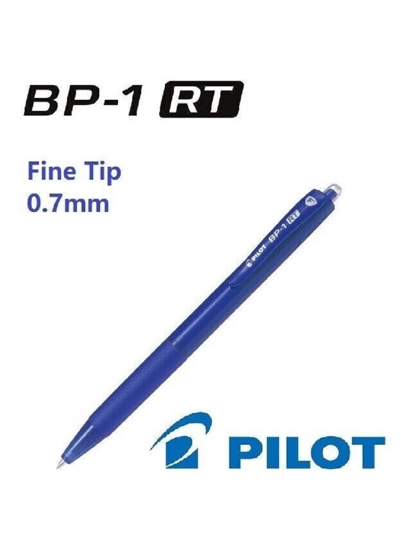 PILOT Pilot BP-1 RT 0.7mm Fine Tip Ball Pen with Soft Rubber Grip / Blue Ink, Pack of 6  - Image 4