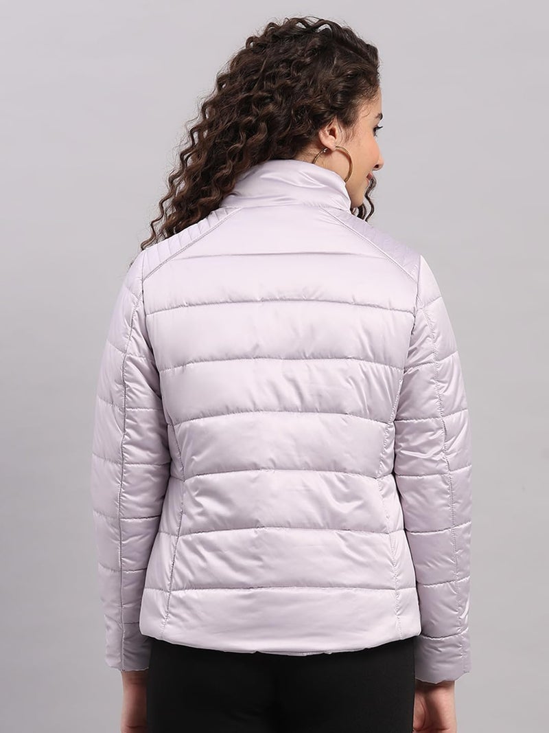 Monte Carlo Womens Regular Fit Solid Zipper Full Sleeve Winter Jacket | Women Winter Jacket | Stylish Zipper Jacket | Casual Winter Wear For Women's Lavender S (Pack Of 1) - Image 5
