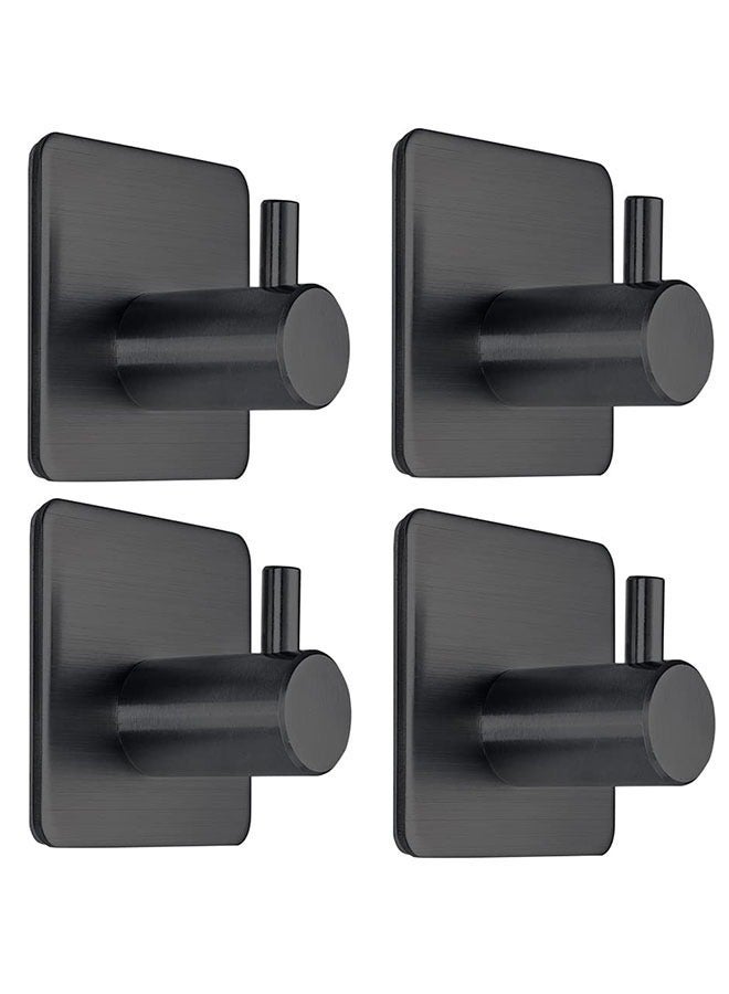 GoldenLike  خطاف لاصق,4 حزمة ثقيلة واجب جدار الخطاف,فولاذ المقاوم للصدأ منشفة خطاف حمام معطف خطاف ذاتي لاصق جدار مثبت خطاف لمطبخ الحمام - Image 1