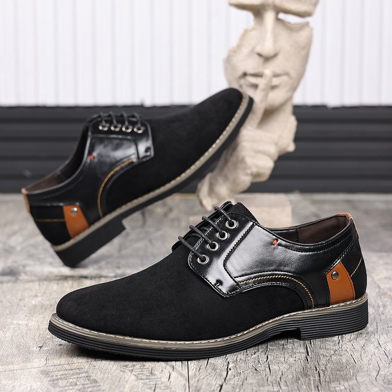New Suede Men'S Casual Shoes Large Size Lace-Up Fashion Shoes Men'S Lace-Up Daily Versatile Leather Shoes Shoes - Image 2