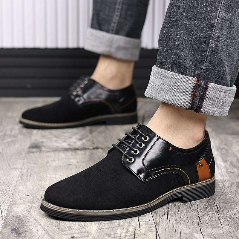 New Suede Men'S Casual Shoes Large Size Lace-Up Fashion Shoes Men'S Lace-Up Daily Versatile Leather Shoes Shoes - Image 4