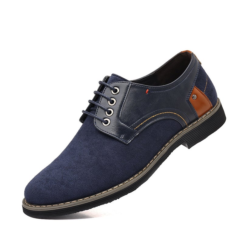 New Suede Men'S Casual Shoes Large Size Lace-Up Fashion Shoes Men'S Lace-Up Daily Versatile Leather Shoes Shoes - Image 1