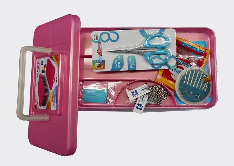 KEPY THE MALL KEPY The MALL Portable 45 Thread Box Sewing kit Box Thread Spools Scissor Threader 70 Dress Hook Chowk Sefty Pin Opener Seam Ripper 24 Needles Set Tape Measure for DIY Beginners Emergency Travel Home  - Image 1