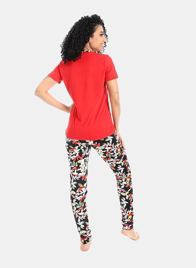 kady Self Pattern Short Sleeves Pajama Set - Image 3