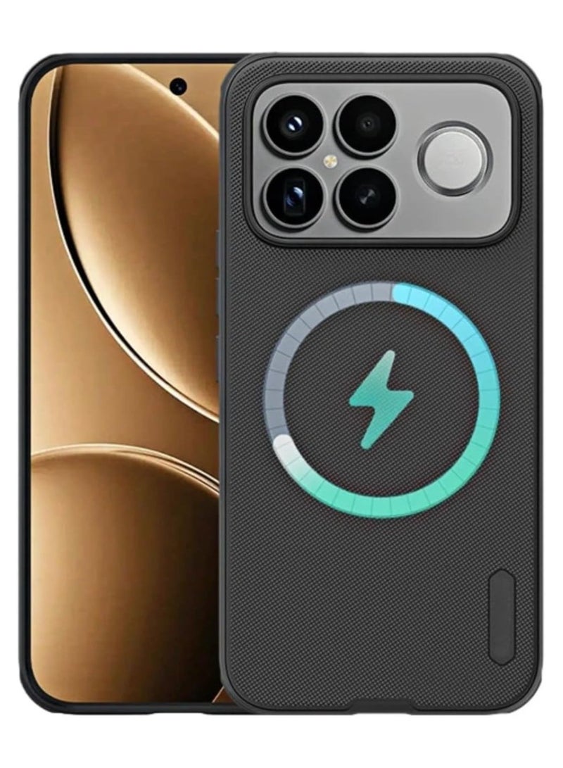 general Magnetic Case for Xiaomi POCO F8 Ultra [Support Wireless Charging] Frosted Shield Pro Shell Soft TPU Edge Shockproof Protective Cover - Image 1