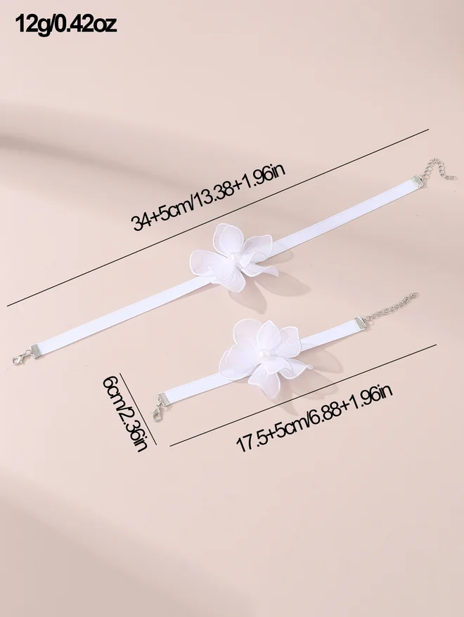 Take Two  Take Two Set of 2 - Flower Necklace and Bracelet for Women | Best Price UAE