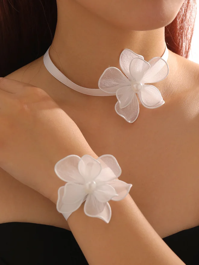 Take Two  Take Two Set of 2 - Flower Necklace and Bracelet for Women | Best Price UAE
