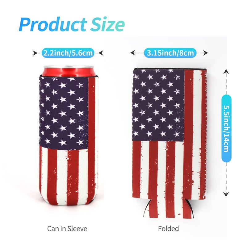 AJLTPA Neoprene Slim Beer Can Cooler Tall Stubby Holder Foldable Stubby Holders Beer Cooler Bags Fits 12oz Slim Energy Drink & Beer (Leopard(2Pack)) - Image 2