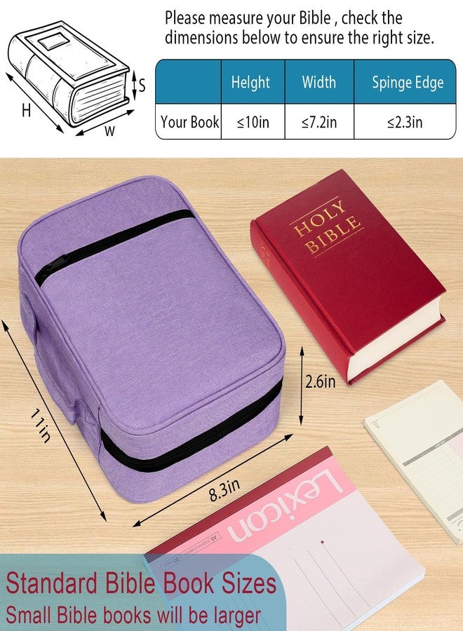 GERMUN Bible Cover with Durable Handle, Carrying Book Case Church Bag Bible, Protective with Zippered Pocket, Bible Study Accessories Supplies, Book Protector for Book Lovers, BlueBlack - Image 2