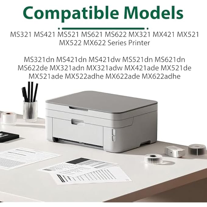 وحدة طبل بديلة 56F0Z00 لوحدة تصوير ليكسمارك 56F0Z00 متوافقة مع طابعات MS321 MS421 MS521 MS621 MS622 MX321 MX421 MX521 MX522 MX622، عبوة واحدة (بدون حبر) - Image 3