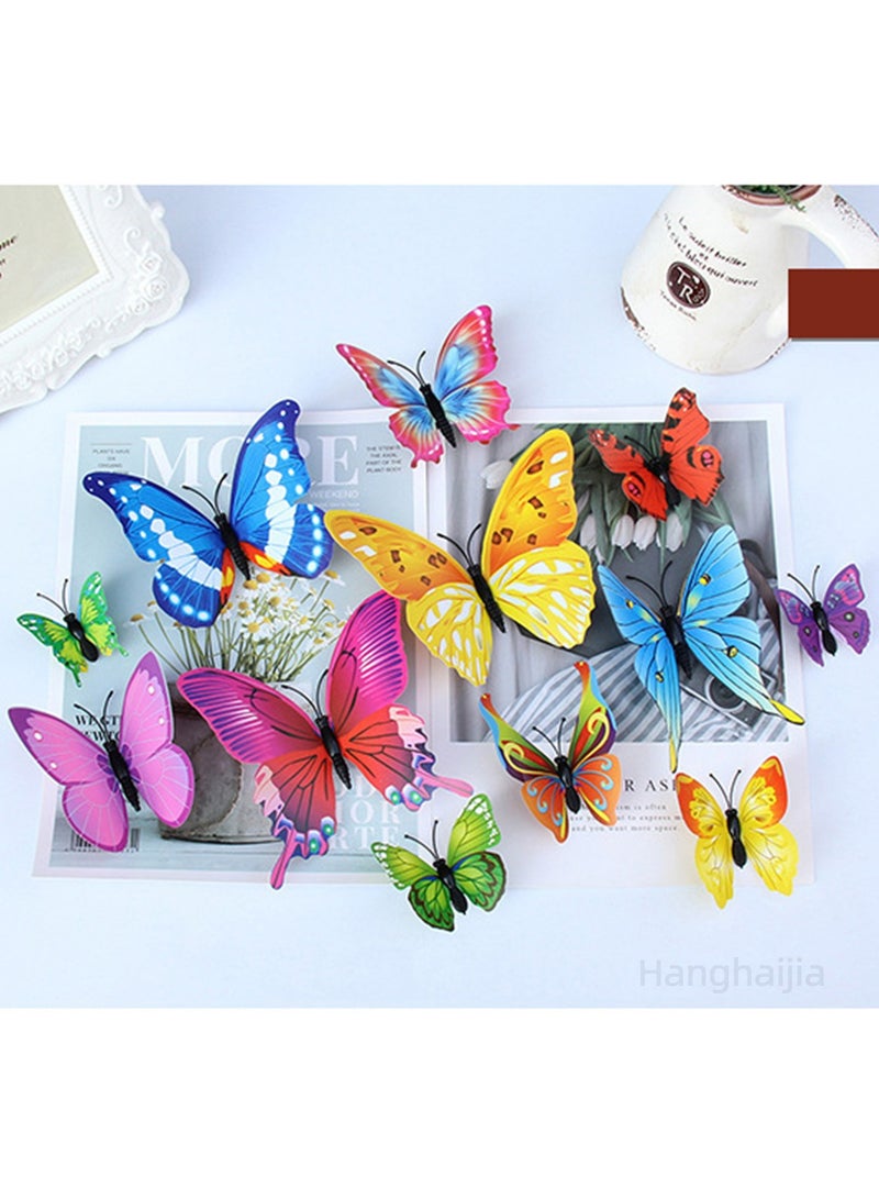 Hanghaijia 12 PCS 3D Simulation Butterfly Wall Fridge Stickers Decorations Photography Props - Image 2